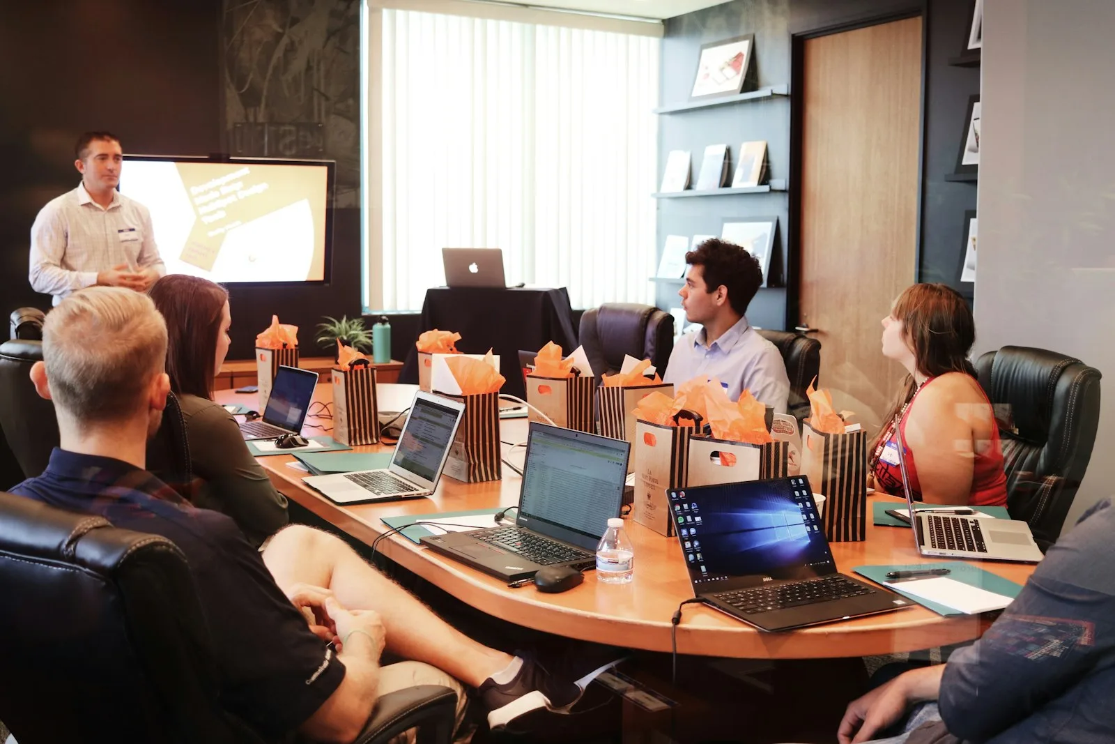 LiveWires team working together in the office.