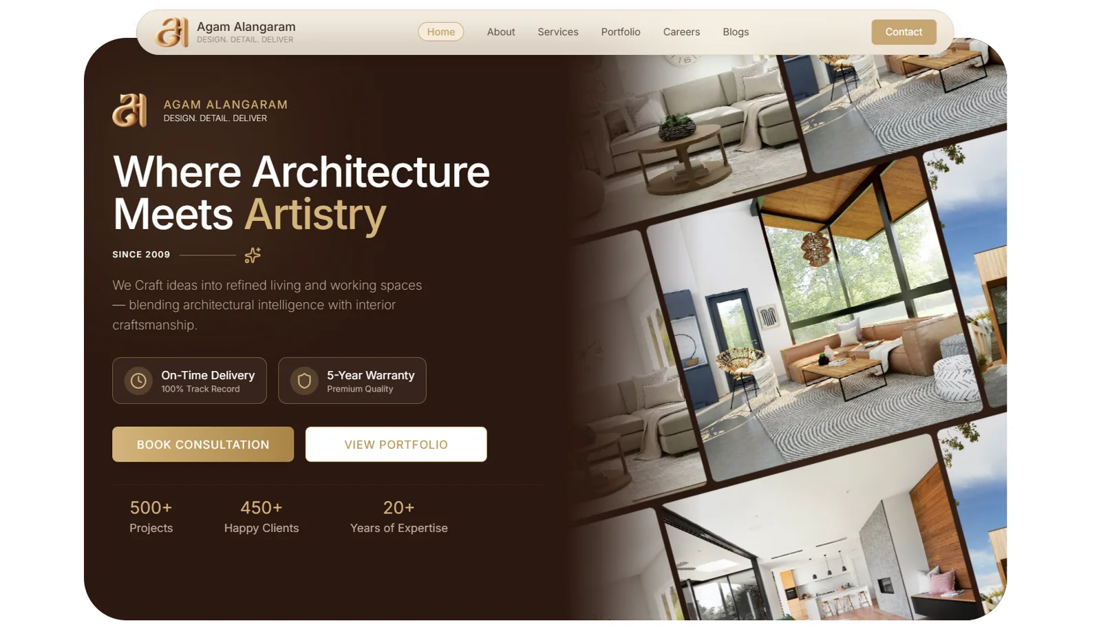 Agam Alangaram — Interior Design Website